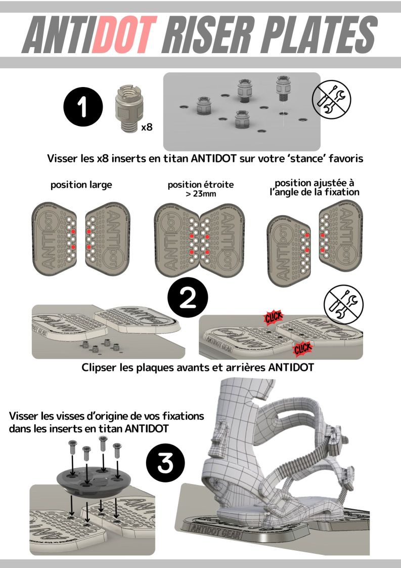 Cale Antidot réhausse pour fixation de snowboard – Image 4